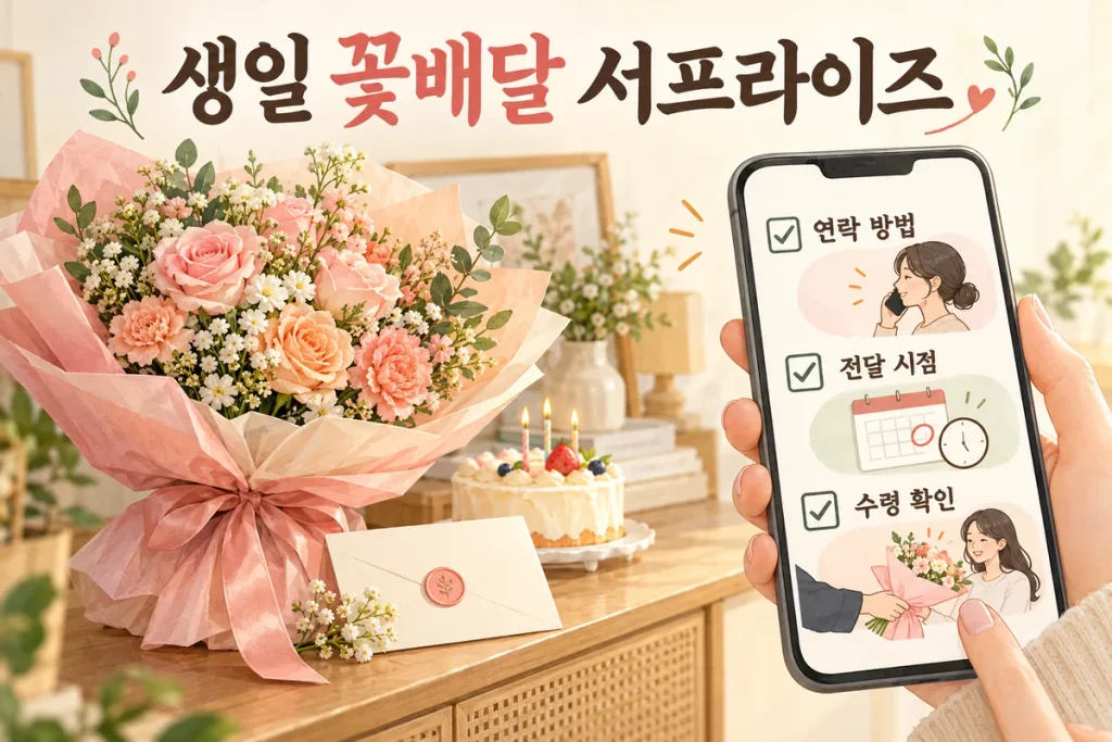 서울 생일 꽃배달 서프라이즈, 연락·전달 시점·부재 대안 준비